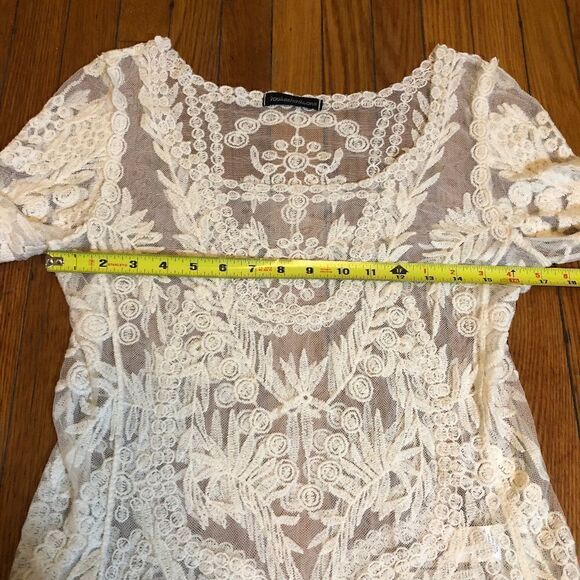 Boho Festival Lace Top Long Sleeve Large - Picture 7 of 8